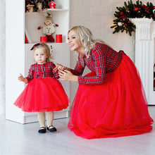 Load image into Gallery viewer, Mommy And Me Christmas Clothes Red Plaid Mother Daughter Dresses Family Matching Outfits Female Dress Kids New Year Family Look