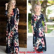 Load image into Gallery viewer, Mother Daughter Dress Long Sleeve Family Matching Outfits Mommy and Me Floral Long Maxi Dresses Family Match Beach Dress D0906