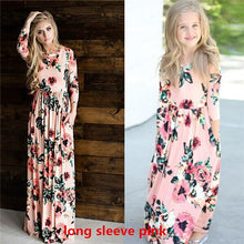 Load image into Gallery viewer, Mother Daughter Dress Long Sleeve Family Matching Outfits Mommy and Me Floral Long Maxi Dresses Family Match Beach Dress D0906