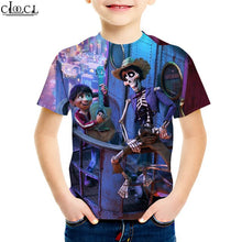 Load image into Gallery viewer, 2020 Fashion 4 To 13 Years Kids T-shirt Cartoon Movie Pixar CoCo Anime 3D Print T Shirt Boy Girl Teens Baby Tops Drop Shipping