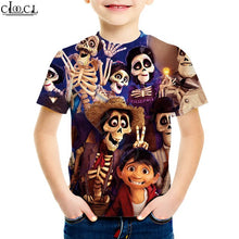Load image into Gallery viewer, 2020 Fashion 4 To 13 Years Kids T-shirt Cartoon Movie Pixar CoCo Anime 3D Print T Shirt Boy Girl Teens Baby Tops Drop Shipping