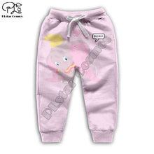 Load image into Gallery viewer, New Cartoon Elephant Kids 3d print Dumbos Hoodies Chlidren pink Sweatshirts  shirts zipper Baby Girl boy kawaii shorts pant set
