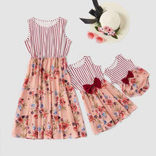 Load image into Gallery viewer, Matching Party Dress Summer Mom Daughter Floral Print Beach Dresses Baby Girl Mommy And Me Clothes Family Look Matching Dress
