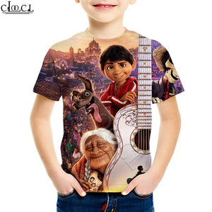 2020 Fashion 4 To 13 Years Kids T-shirt Cartoon Movie Pixar CoCo Anime 3D Print T Shirt Boy Girl Teens Baby Tops Drop Shipping