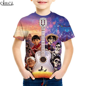 2020 Fashion 4 To 13 Years Kids T-shirt Cartoon Movie Pixar CoCo Anime 3D Print T Shirt Boy Girl Teens Baby Tops Drop Shipping