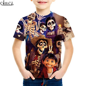 2020 Fashion 4 To 13 Years Kids T-shirt Cartoon Movie Pixar CoCo Anime 3D Print T Shirt Boy Girl Teens Baby Tops Drop Shipping