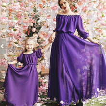 Load image into Gallery viewer, Mother Daughter Dresses Evening Mommy And Me Clothes Chiffon Family Look Mom And Daughter Maxi Dress Mum Baby Matching Outfits
