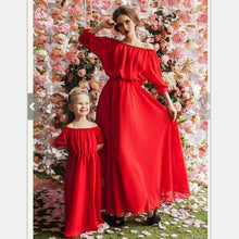 Load image into Gallery viewer, Mother Daughter Dresses Evening Mommy And Me Clothes Chiffon Family Look Mom And Daughter Maxi Dress Mum Baby Matching Outfits
