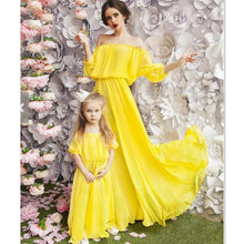 Load image into Gallery viewer, Mother Daughter Dresses Evening Mommy And Me Clothes Chiffon Family Look Mom And Daughter Maxi Dress Mum Baby Matching Outfits
