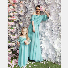 Load image into Gallery viewer, Mother Daughter Dresses Evening Mommy And Me Clothes Chiffon Family Look Mom And Daughter Maxi Dress Mum Baby Matching Outfits
